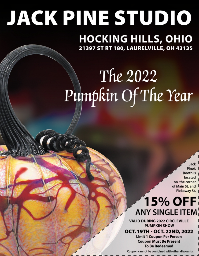 15 Off Any Single Item, Jack Pine Studio, Laurelville, OH